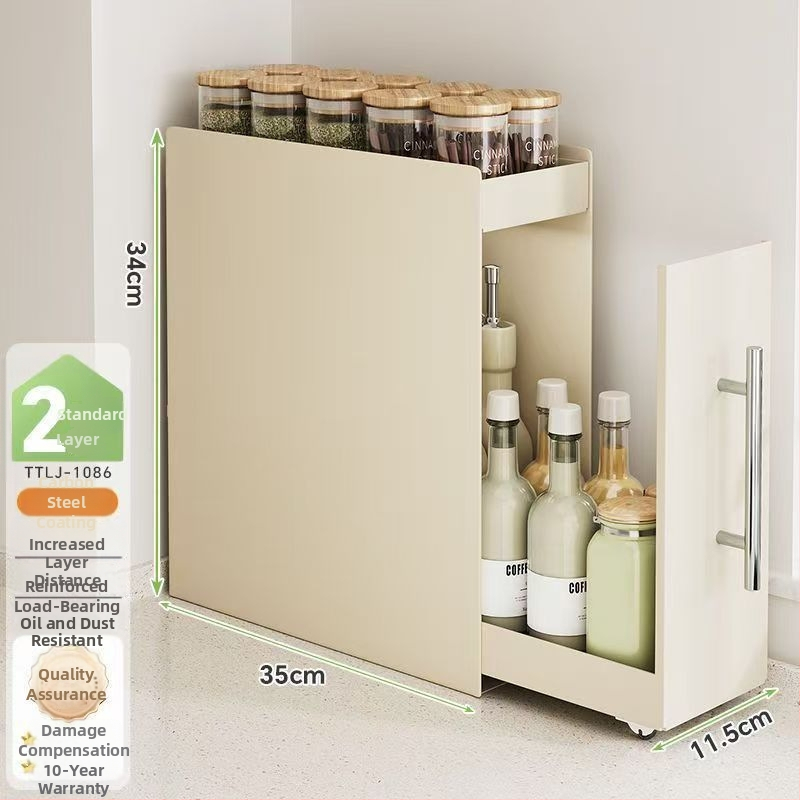 Traukiama prieskonių lentyna virtuvėje, siaura kraštinė, anglies plienas, prieskonių butelių organizatorius, ant stalviršio, minimalistinis stilius