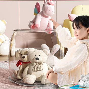 Scaun de depozitare pentru jucării, din plastic, formă rotundă, capacitate 18L, încărcare 150 kg, multifuncțional