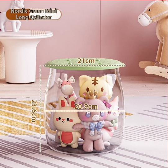 Plastikinis žaislų laikymo suolas, apvalios formos, 18L talpa, 150 kg apkrova, daugiafunkcis