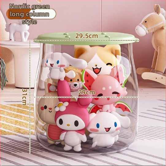 Plastikinis žaislų laikymo suolas, apvalios formos, 18L talpa, 150 kg apkrova, daugiafunkcis