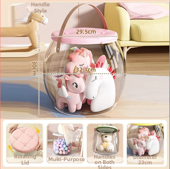 Plastikinis žaislų laikymo suolas, apvalios formos, 18L talpa, 150 kg apkrova, daugiafunkcis