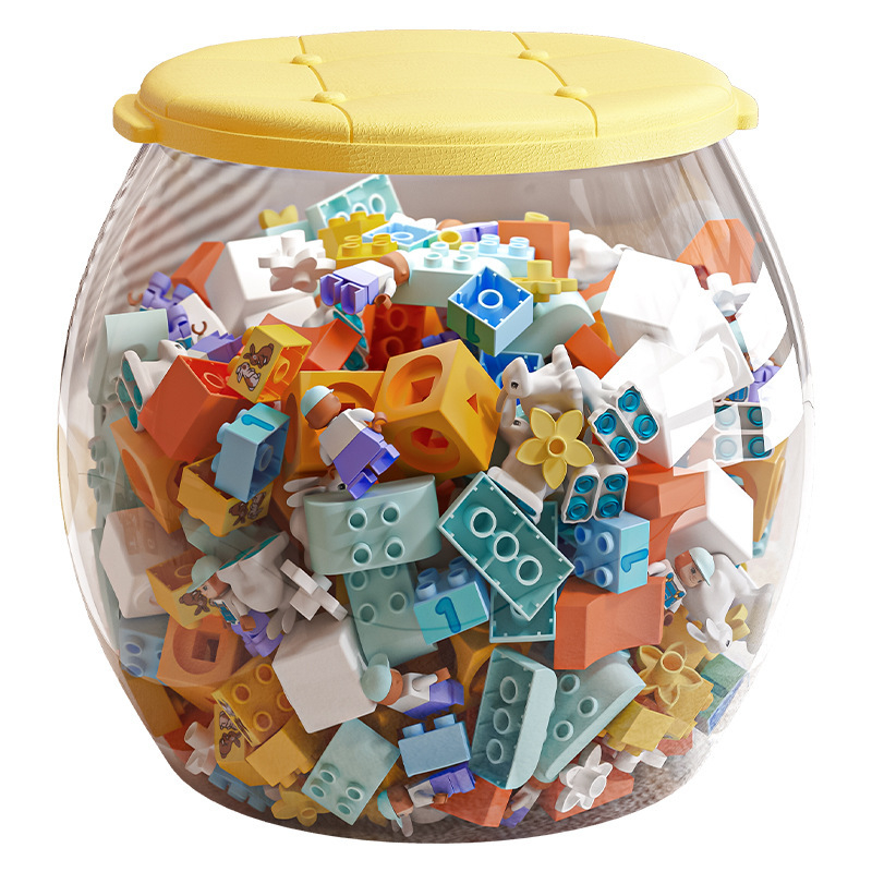 Scaun de depozitare pentru jucării, din plastic, formă rotundă, capacitate 18L, încărcare 150 kg, multifuncțional