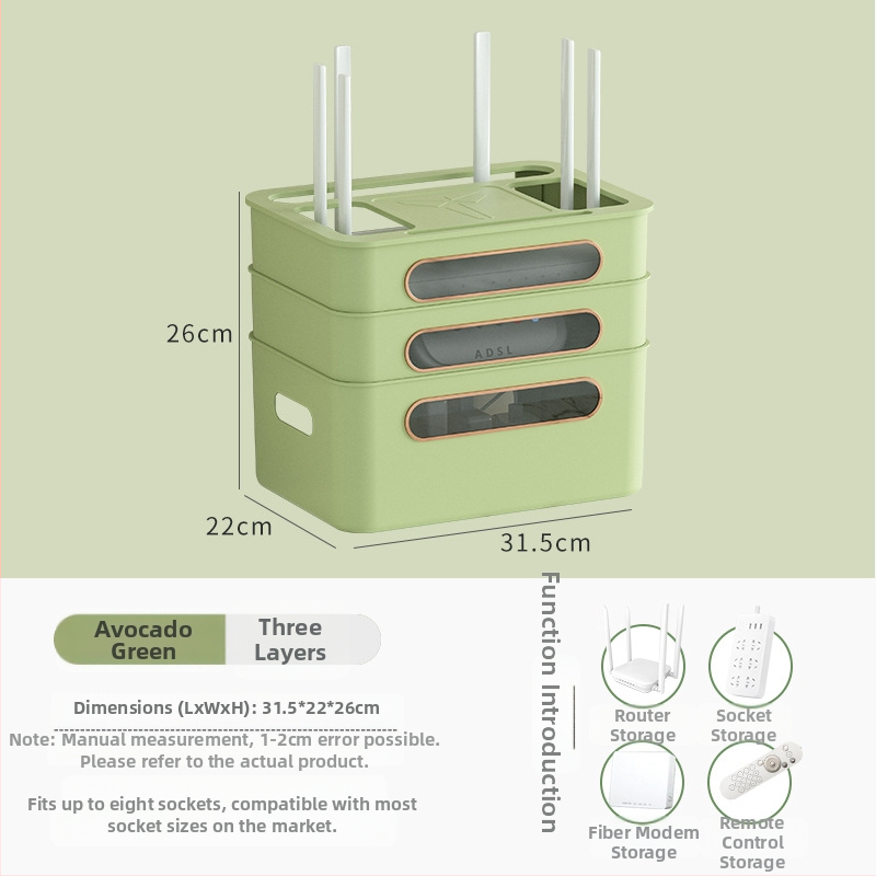 Plastikinė maršrutizatoriaus ir set-top dėžutės saugojimo dėžė – paprastas šiuolaikiškas dizainas, laidų tvarkymas svetainėje, 2024 m. modelis