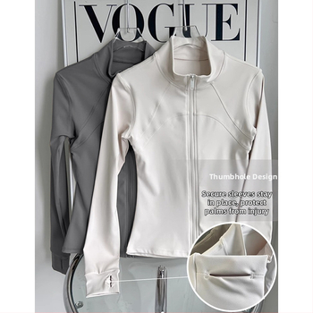 Ženski fitness top za jogu – stojeći ovratnik, uski kroj, smjesa kemijskih vlakana, 82,5% poliestera, WT5149