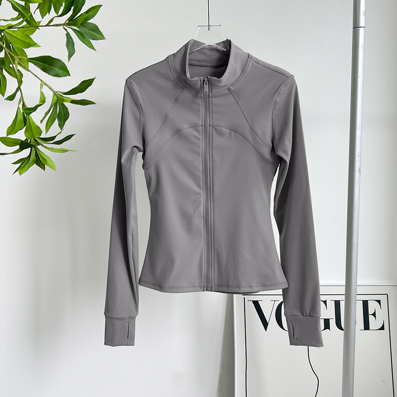 Ženski fitness top za jogu – stojeći ovratnik, uski kroj, smjesa kemijskih vlakana, 82,5% poliestera, WT5149