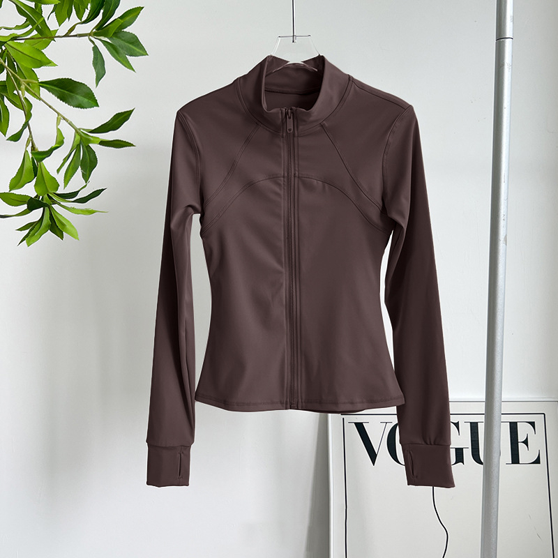 Ženski fitness top za jogu – stojeći ovratnik, uski kroj, smjesa kemijskih vlakana, 82,5% poliestera, WT5149