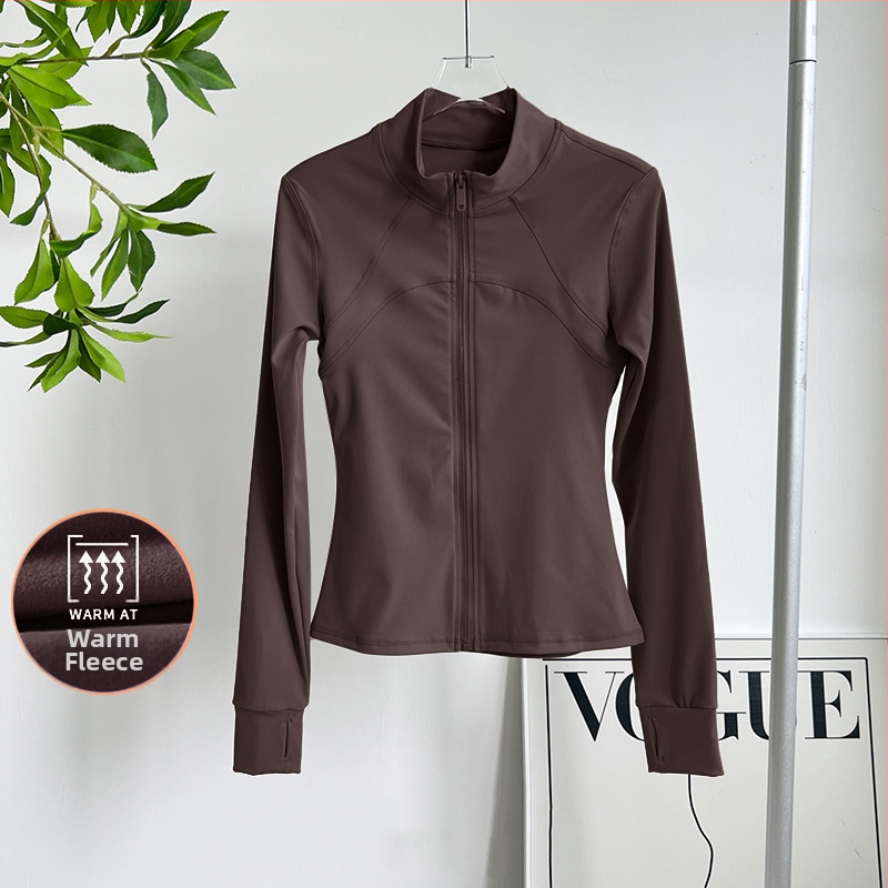 Ženski fitness top za jogu – stojeći ovratnik, uski kroj, smjesa kemijskih vlakana, 82,5% poliestera, WT5149