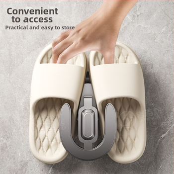 Raft pentru pantofi cu ventuză, montat pe perete, din ABS, 1 nivel, pentru baie și spațiu de spălat