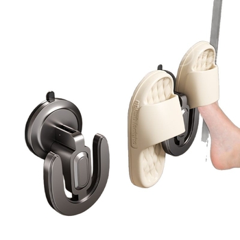 Raft pentru pantofi cu ventuză, montat pe perete, din ABS, 1 nivel, pentru baie și spațiu de spălat