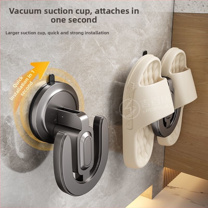 Raft pentru pantofi cu ventuză, montat pe perete, din ABS, 1 nivel, pentru baie și spațiu de spălat