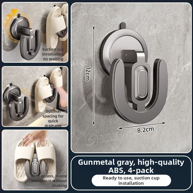 Raft pentru pantofi cu ventuză, montat pe perete, din ABS, 1 nivel, pentru baie și spațiu de spălat