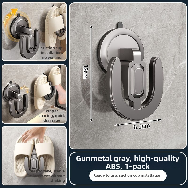 Raft pentru pantofi cu ventuză, montat pe perete, din ABS, 1 nivel, pentru baie și spațiu de spălat