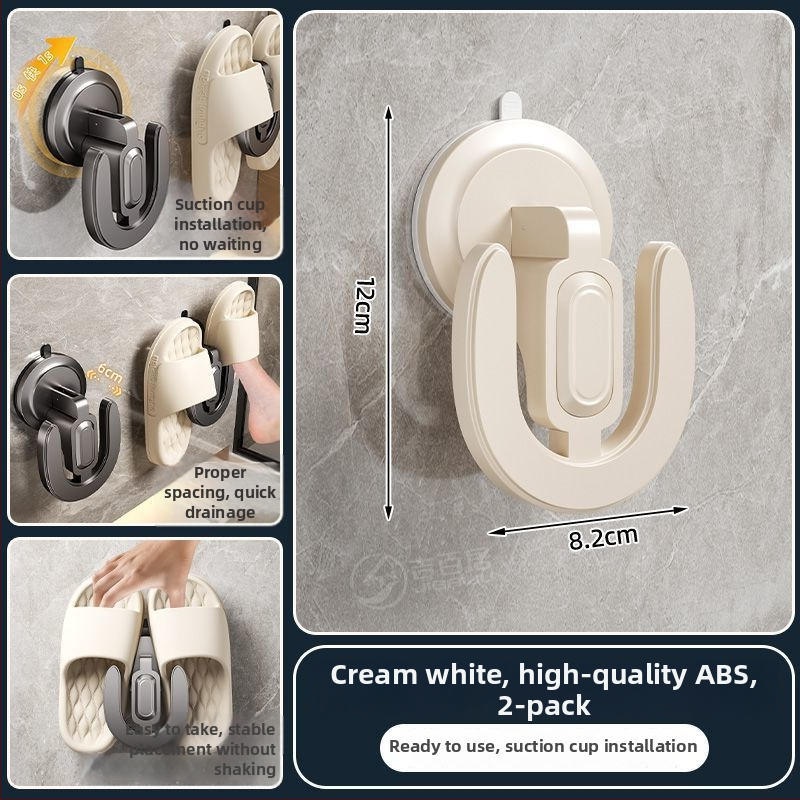 Raft pentru pantofi cu ventuză, montat pe perete, din ABS, 1 nivel, pentru baie și spațiu de spălat