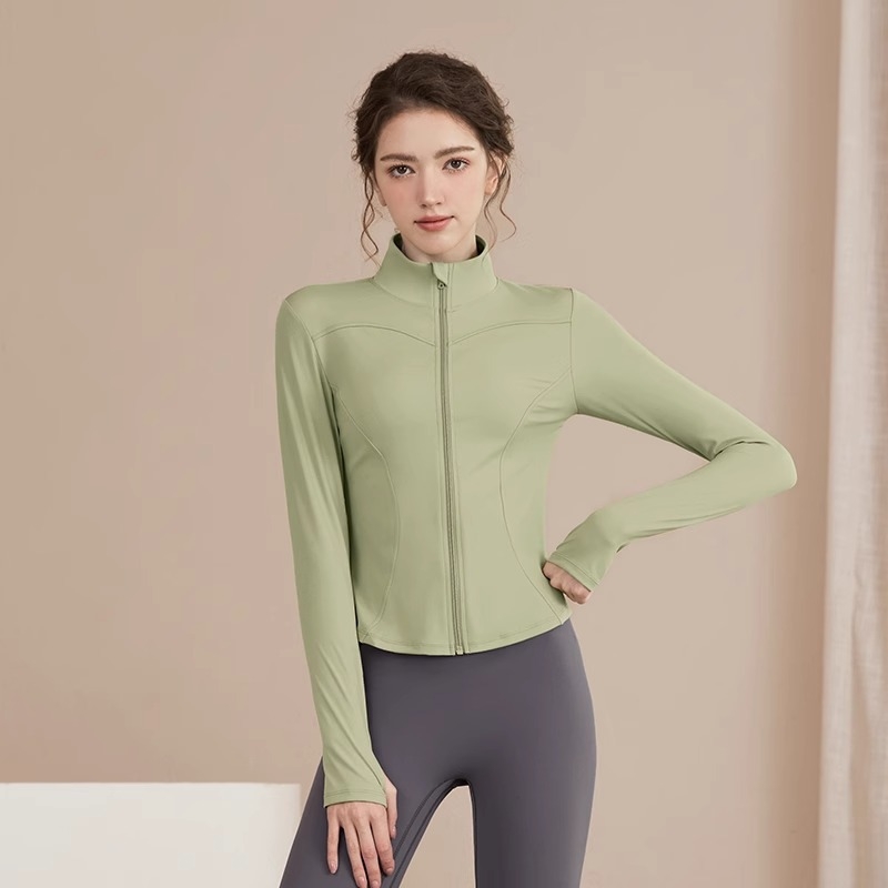 Youyou moterų jogos sportinis džemperis, siauras kirpimas, ilgomis rankovėmis, liemens ilgis, drėgmę šalinantis poliesteris