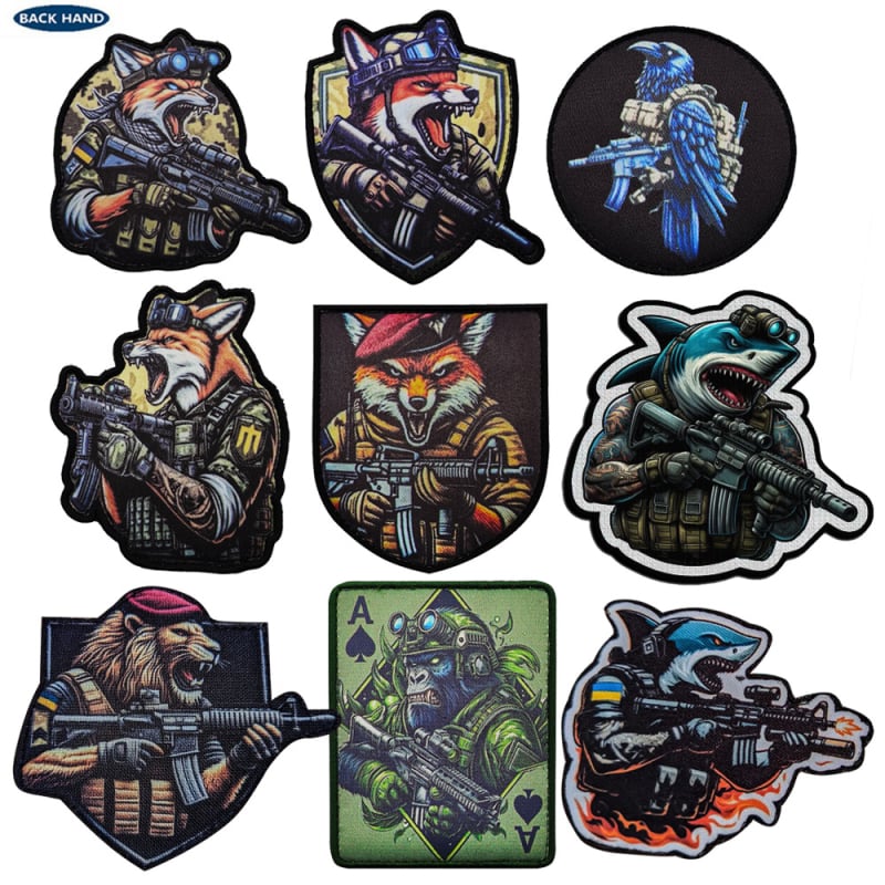 BACK HAND Loomade militaarne Velcro kangas märk - Polüester, Ühiskasutatav, Välispordid, 2025 kevad