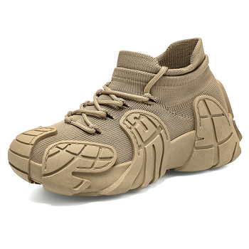 Női Flyknit felső részű sportcipő, polip-stílusú vastag talppal, fűzőkkel, légáteresztő háló belső