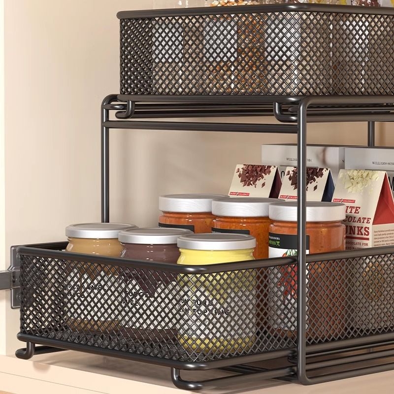 Ispod sudopera višeslojni kuhinjski stalak za pohranu, pomični, bez ugradnje, od ugljičnog čelika