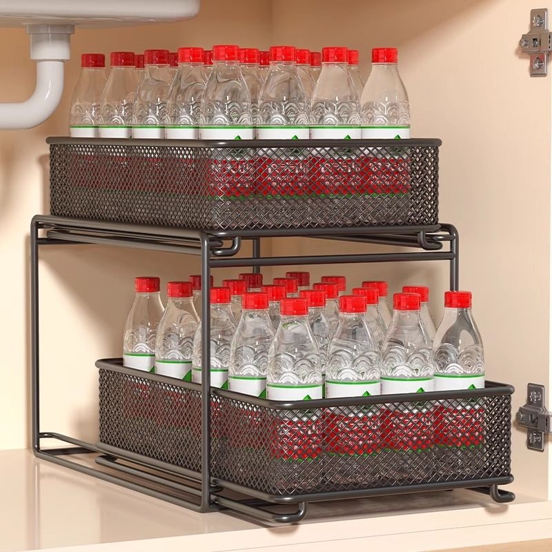 Ispod sudopera višeslojni kuhinjski stalak za pohranu, pomični, bez ugradnje, od ugljičnog čelika