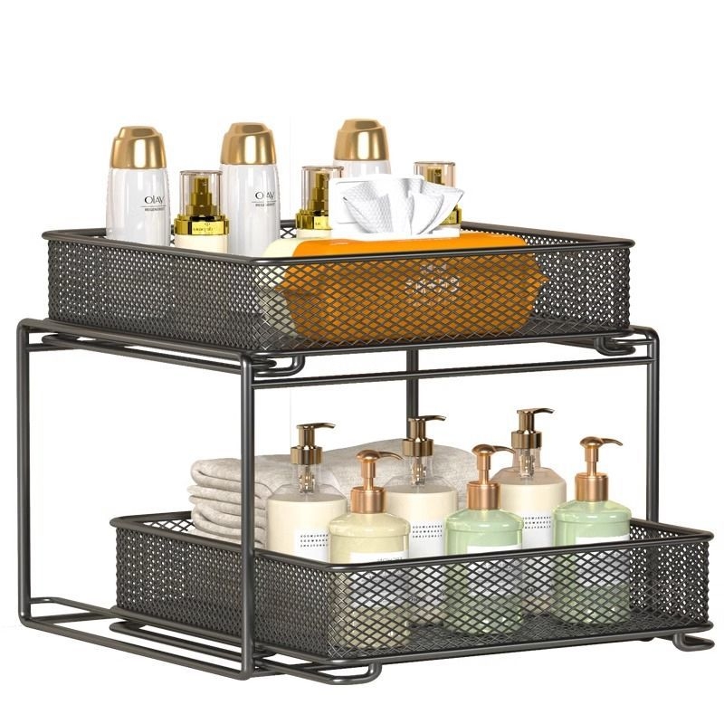 Ispod sudopera višeslojni kuhinjski stalak za pohranu, pomični, bez ugradnje, od ugljičnog čelika