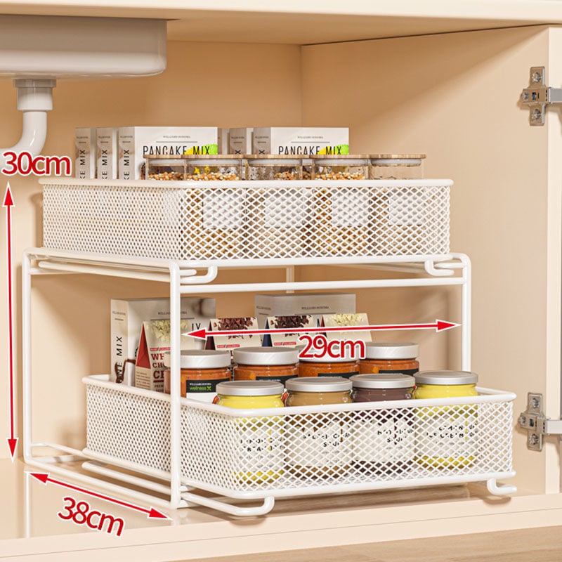 Ispod sudopera višeslojni kuhinjski stalak za pohranu, pomični, bez ugradnje, od ugljičnog čelika