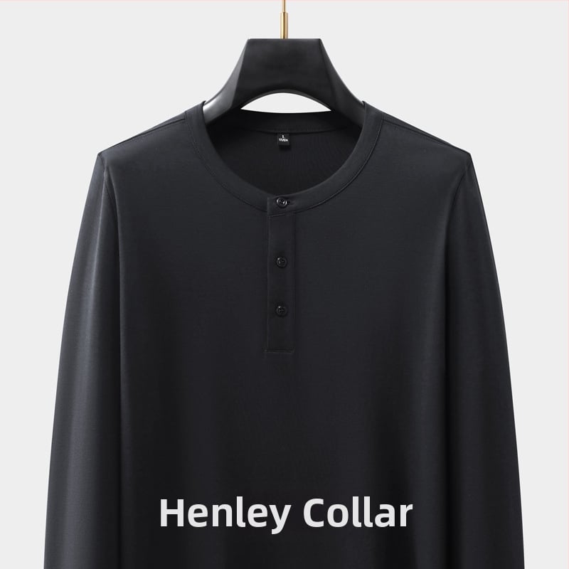 Férfi kereknyakú hosszú ujjú pamutkeverék póló, testhezálló szabású, ősz, casual