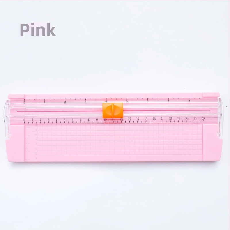 Tăietor bidirecțional de hârtie, portabil din plastic, model 857, mini tăietor cu riglă