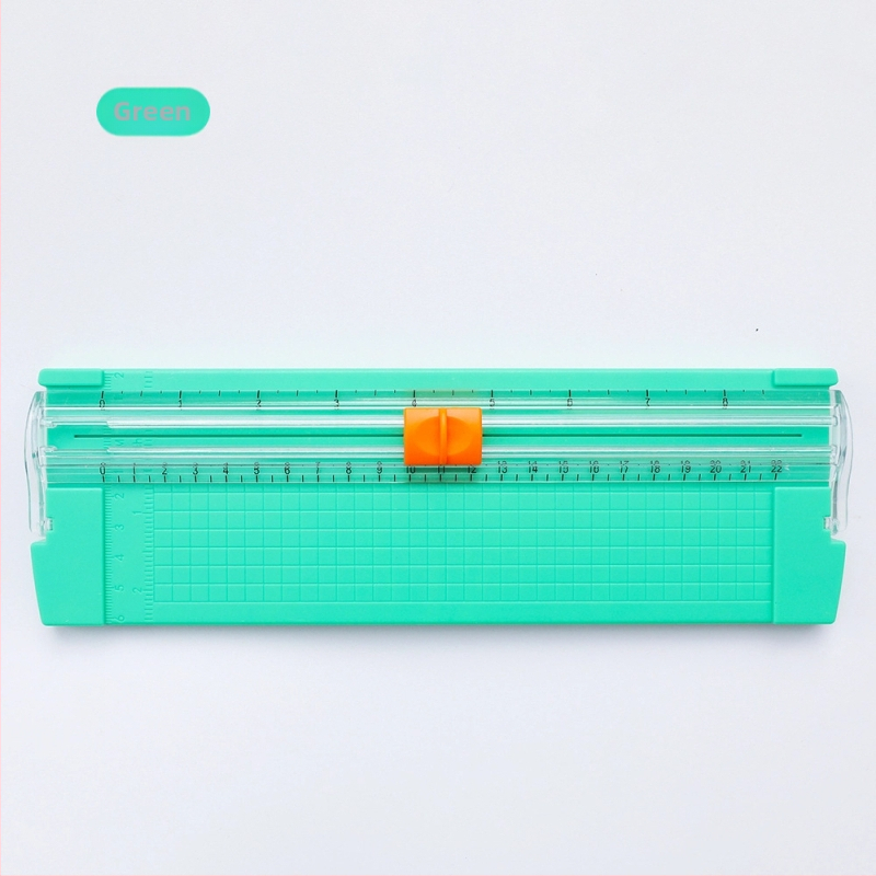 Tăietor bidirecțional de hârtie, portabil din plastic, model 857, mini tăietor cu riglă