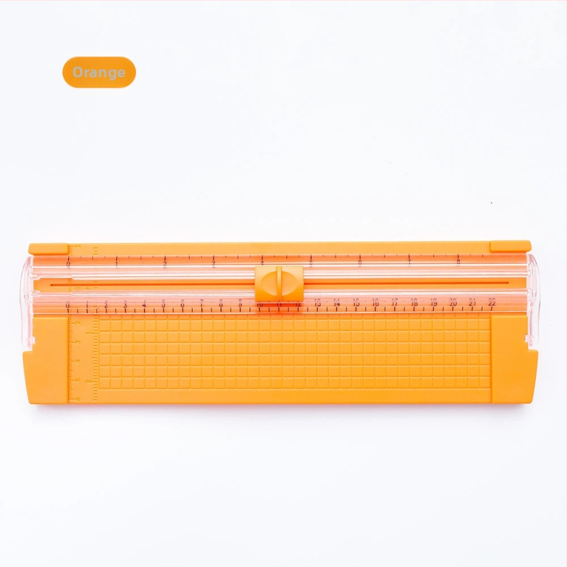 Tăietor bidirecțional de hârtie, portabil din plastic, model 857, mini tăietor cu riglă