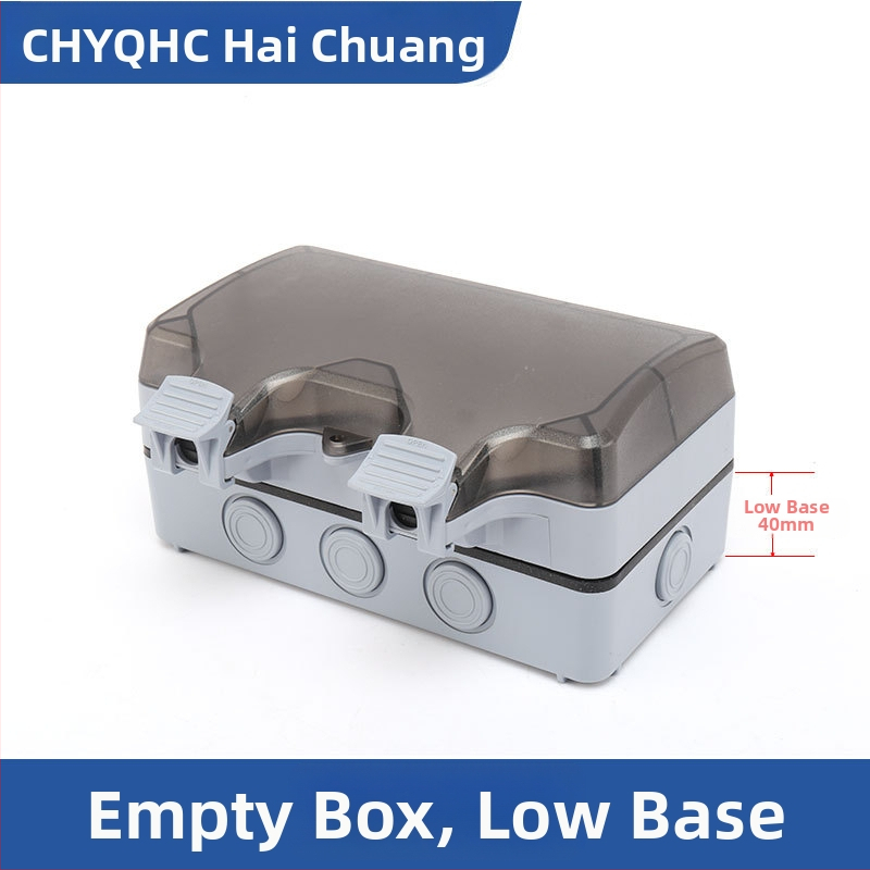 Vodootporna kutija za utičnicu za površinsku montažu, unutarnja/ vanjska, dvoposjedna utičnica, kompatibilna sa pametnim toaletom i punjenjem EV; standard: novi nacionalni standard; marka CHYQHC; ugradnja: zid