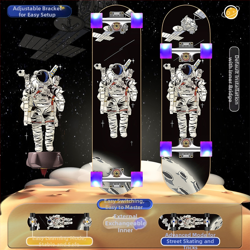 Riedlentė SWAY, septynių sluoksnių klevų lenta, dvigubas rocker, bendram naudojimui