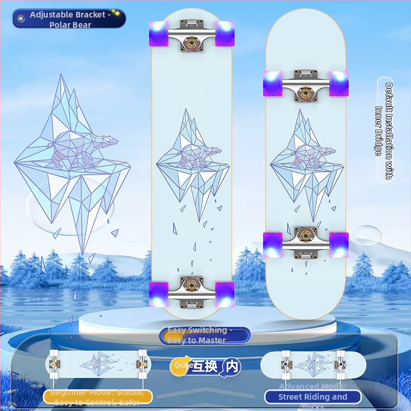 Riedlentė SWAY, septynių sluoksnių klevų lenta, dvigubas rocker, bendram naudojimui