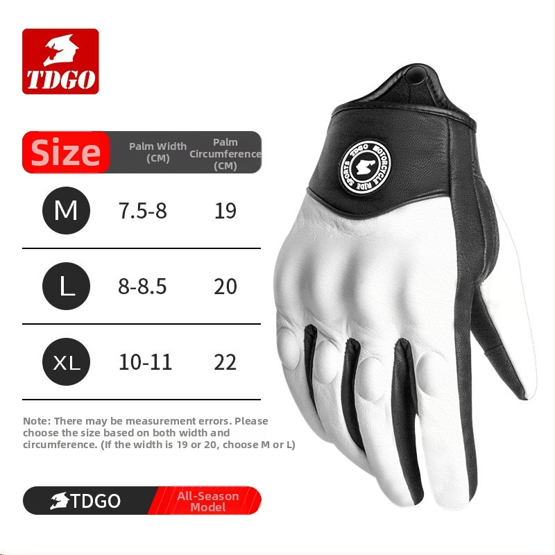 Aitas ādas motociklu cimdi, ūdensizturīgi, rudens-ziemas, vidēja biezuma, universāli