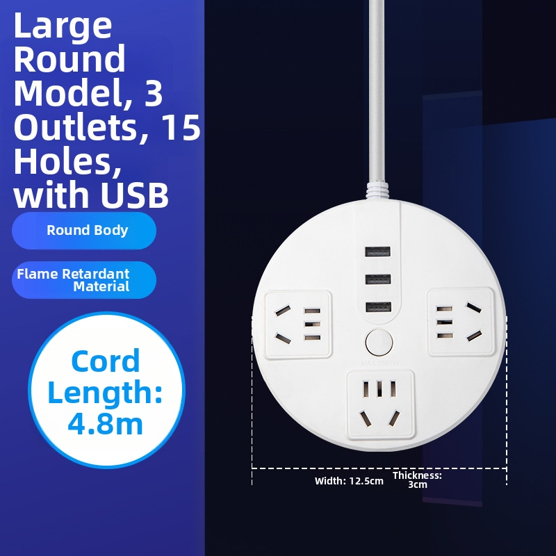 Stalo diskas – daugiafunkcinis kištukų panelis su USB jungtimis ir laidų plokštele