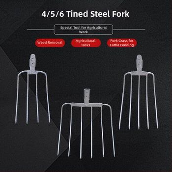 Oceľová záhradná vidlica s drevenou rukoväťou — model DT-black welded steel fork; hmotnosť 0,75 kg; telo: oceľ; rukoväť: drevo