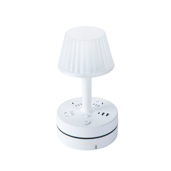 Multifunkcinė stalo lempa su įmontuota maitinimo juosta, USB įkrovimo jungtimi, LED akių apsaugos naktine šviesa ir saugojimo funkcija