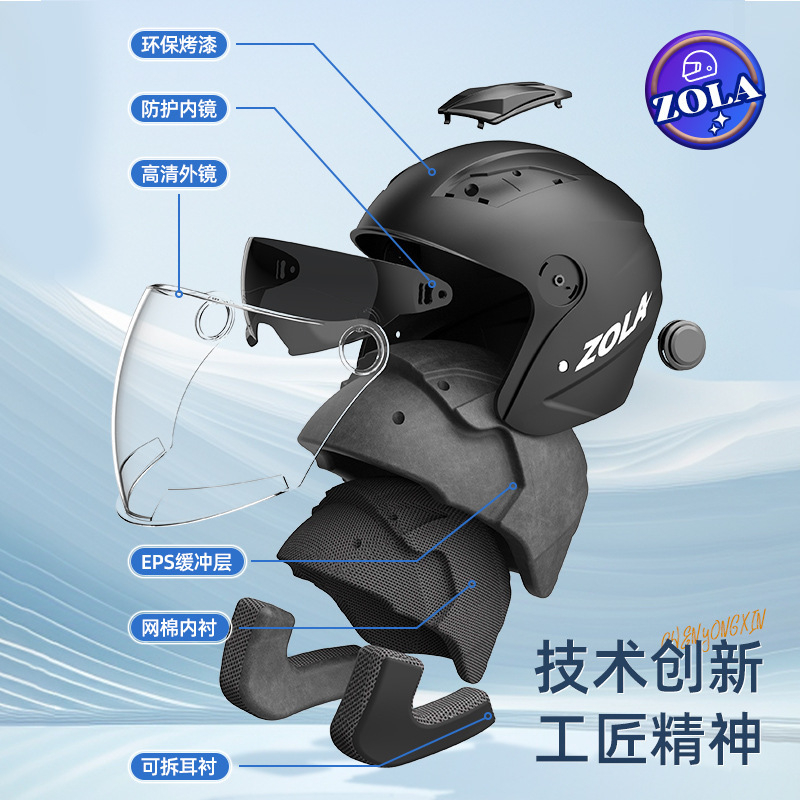 Cască ABS pentru trotinetă electrică, tip 3/4, antifog, utilizare pe tot anul, certificat GB811-2022B și 3C