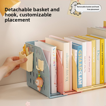 Επεκτεινόμενη βάση βιβλίων γραφείου — μονοεπίπεδη αποθήκευση, χωρίς εγκατάσταση, οργανωτής ανάγνωσης γραφείου