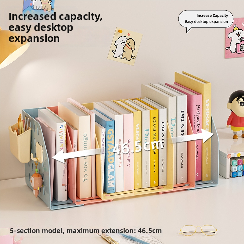 Επεκτεινόμενη βάση βιβλίων γραφείου — μονοεπίπεδη αποθήκευση, χωρίς εγκατάσταση, οργανωτής ανάγνωσης γραφείου