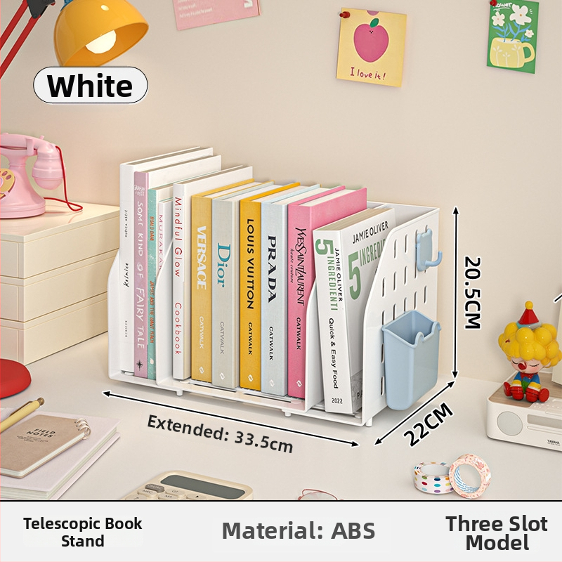 Επεκτεινόμενη βάση βιβλίων γραφείου — μονοεπίπεδη αποθήκευση, χωρίς εγκατάσταση, οργανωτής ανάγνωσης γραφείου