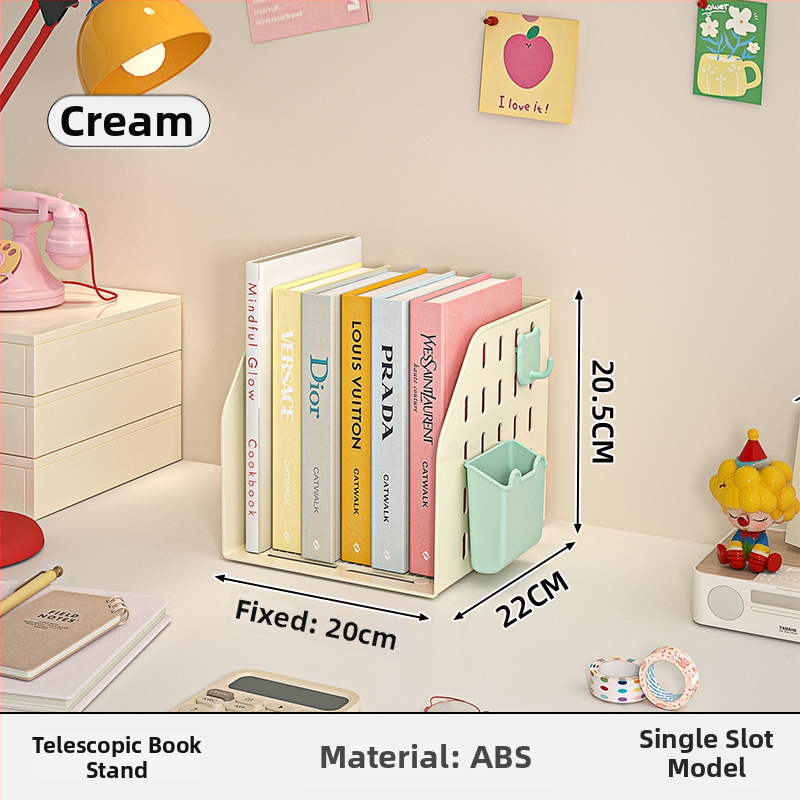 Επεκτεινόμενη βάση βιβλίων γραφείου — μονοεπίπεδη αποθήκευση, χωρίς εγκατάσταση, οργανωτής ανάγνωσης γραφείου