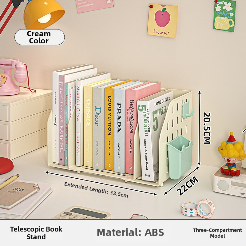 Επεκτεινόμενη βάση βιβλίων γραφείου — μονοεπίπεδη αποθήκευση, χωρίς εγκατάσταση, οργανωτής ανάγνωσης γραφείου