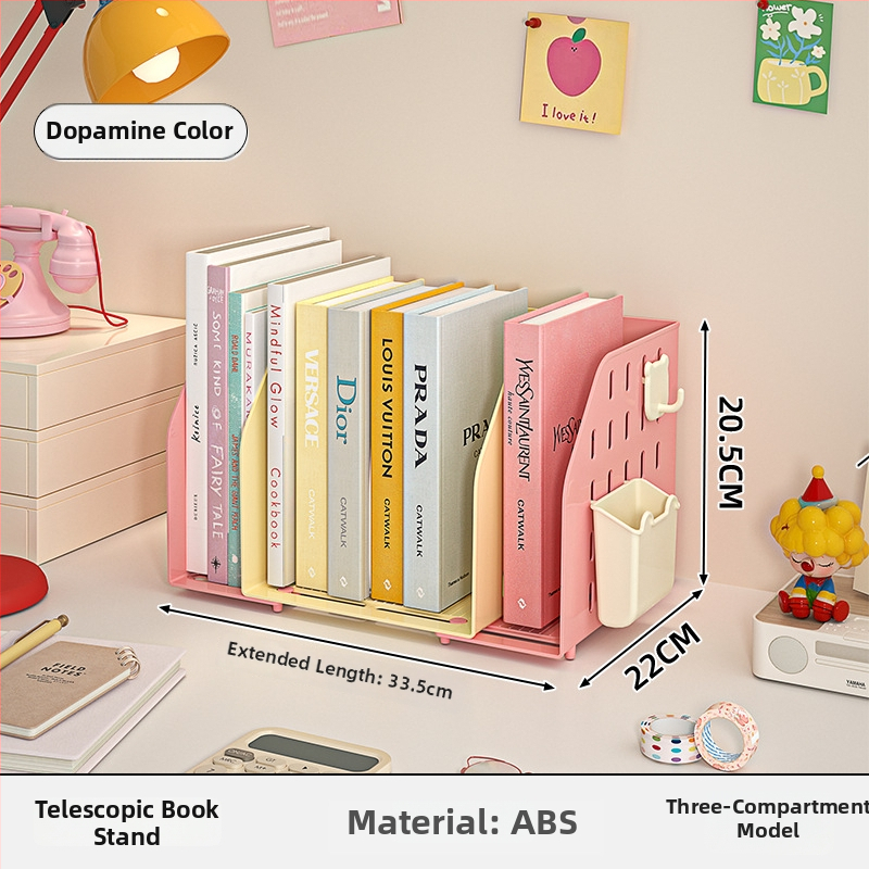 Επεκτεινόμενη βάση βιβλίων γραφείου — μονοεπίπεδη αποθήκευση, χωρίς εγκατάσταση, οργανωτής ανάγνωσης γραφείου