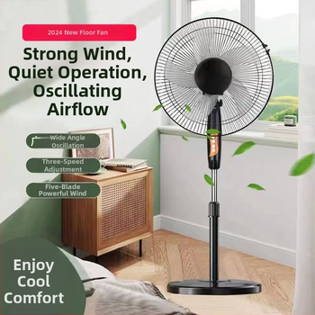 Pastatomas ventiliatorius su osciluojančia galva ir nuotolinio valdymo pulteliu (3 greičiai, laikmatis 2–8 val., modelis M-40)