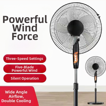 Pastatomas ventiliatorius su osciluojančia galva ir nuotolinio valdymo pulteliu (3 greičiai, laikmatis 2–8 val., modelis M-40)