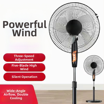 Pastatomas ventiliatorius su osciluojančia galva ir nuotolinio valdymo pulteliu (3 greičiai, laikmatis 2–8 val., modelis M-40)