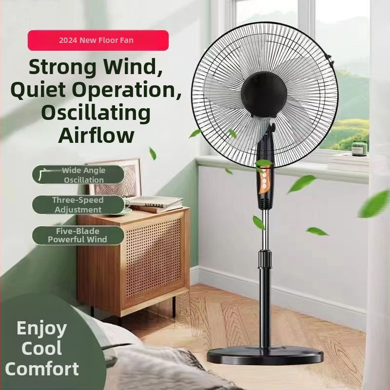 Pastatomas ventiliatorius su osciluojančia galva ir nuotolinio valdymo pulteliu (3 greičiai, laikmatis 2–8 val., modelis M-40)