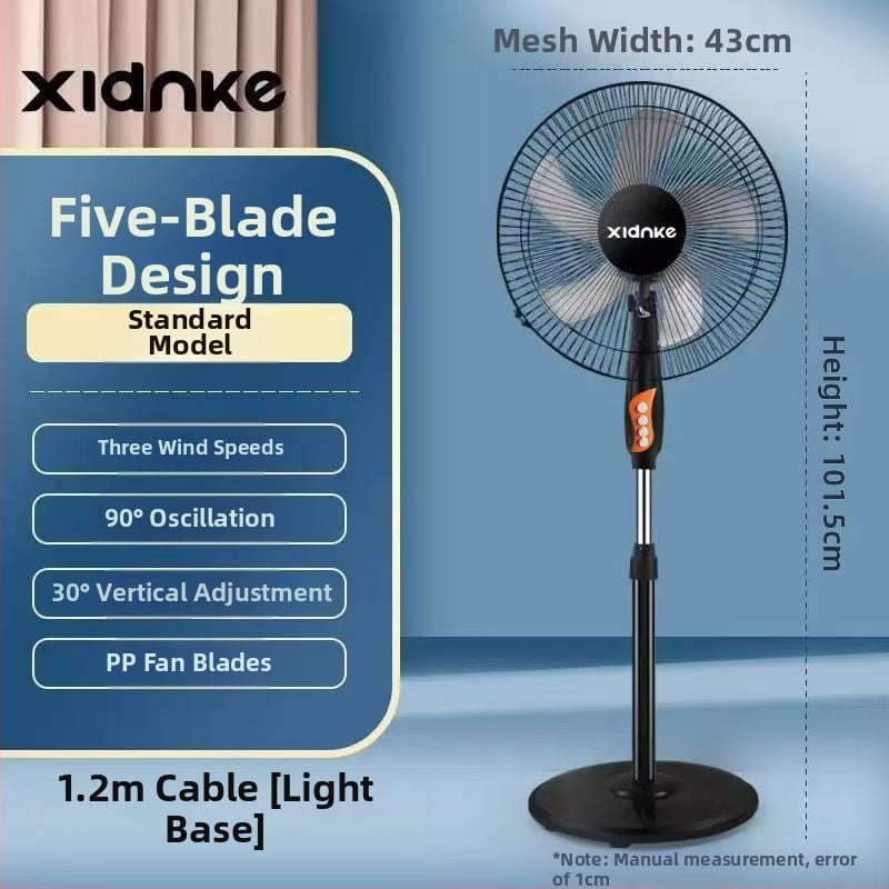 Pastatomas ventiliatorius su osciluojančia galva ir nuotolinio valdymo pulteliu (3 greičiai, laikmatis 2–8 val., modelis M-40)