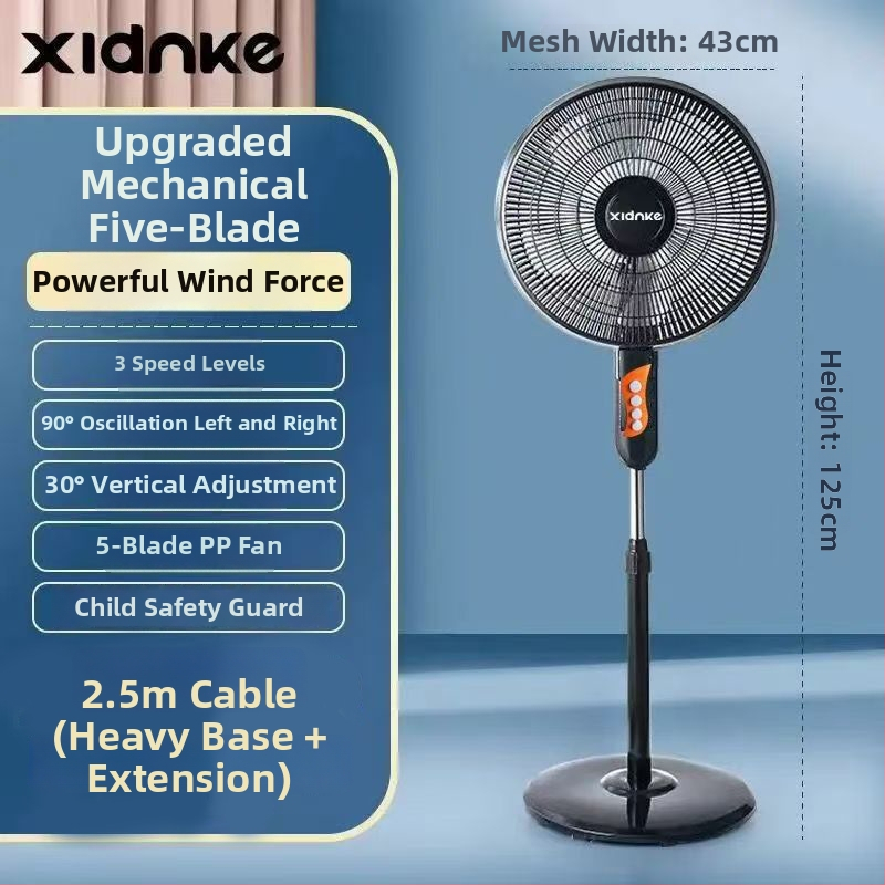 Pastatomas ventiliatorius su osciluojančia galva ir nuotolinio valdymo pulteliu (3 greičiai, laikmatis 2–8 val., modelis M-40)