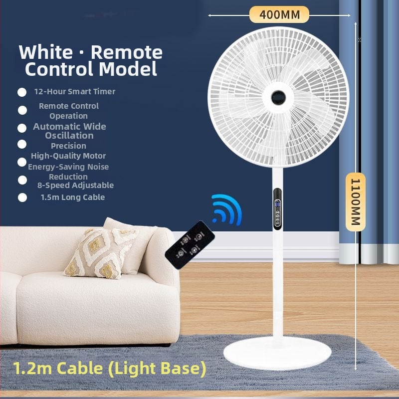 Pastatomas ventiliatorius su osciluojančia galva ir nuotolinio valdymo pulteliu (3 greičiai, laikmatis 2–8 val., modelis M-40)