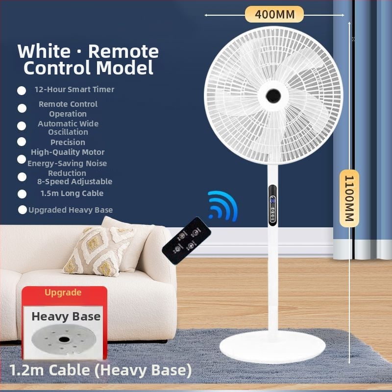 Pastatomas ventiliatorius su osciluojančia galva ir nuotolinio valdymo pulteliu (3 greičiai, laikmatis 2–8 val., modelis M-40)